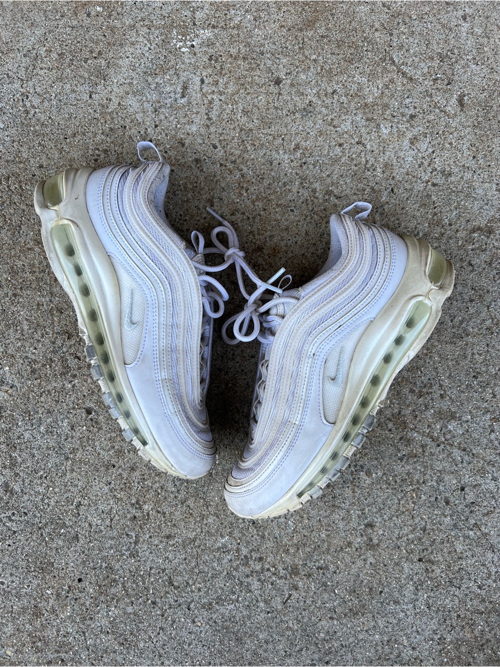 Nike White and Cream Air Max 97 Sneakers
